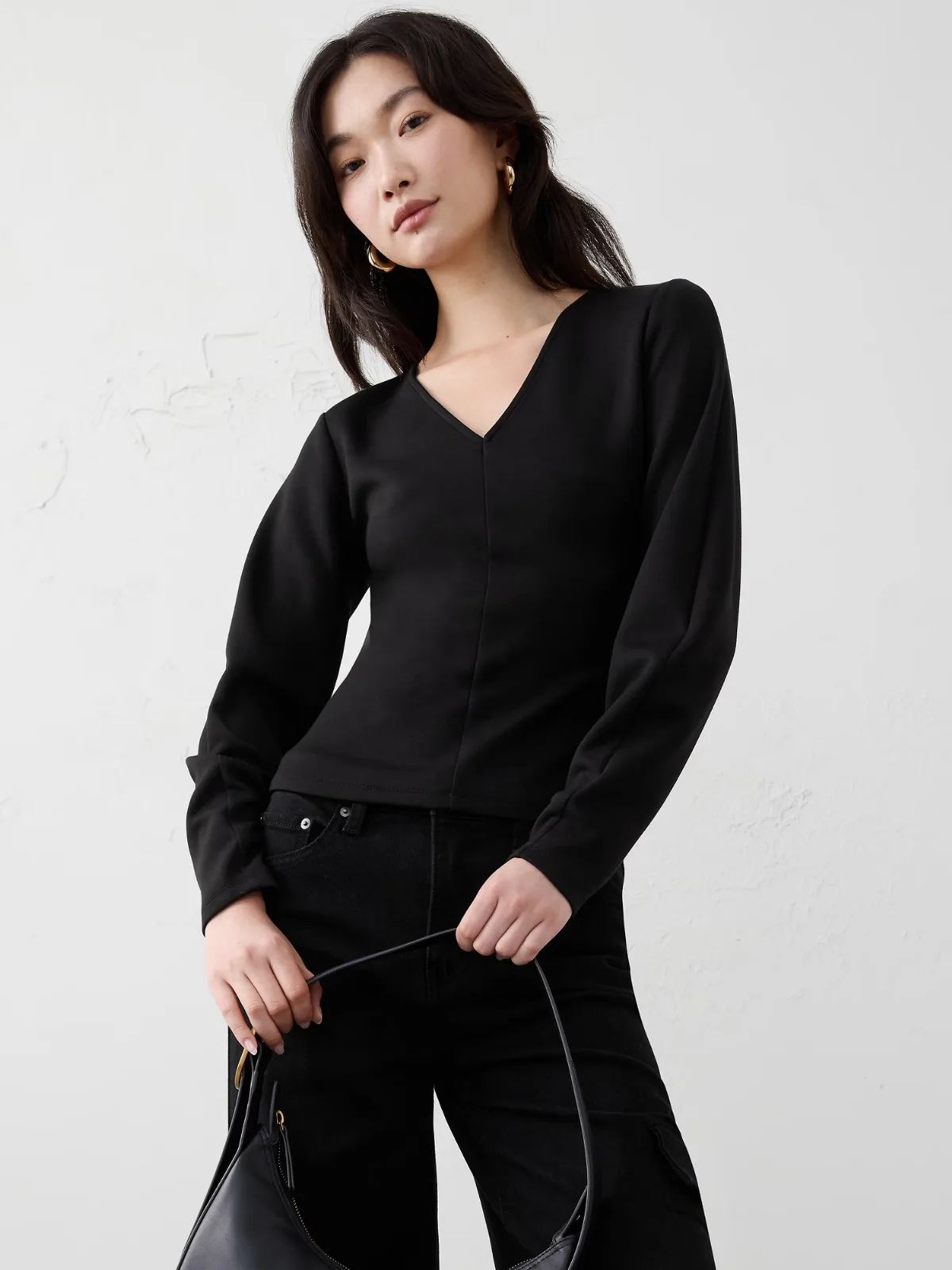 Soft Touch Seamed Top by Banana Republic