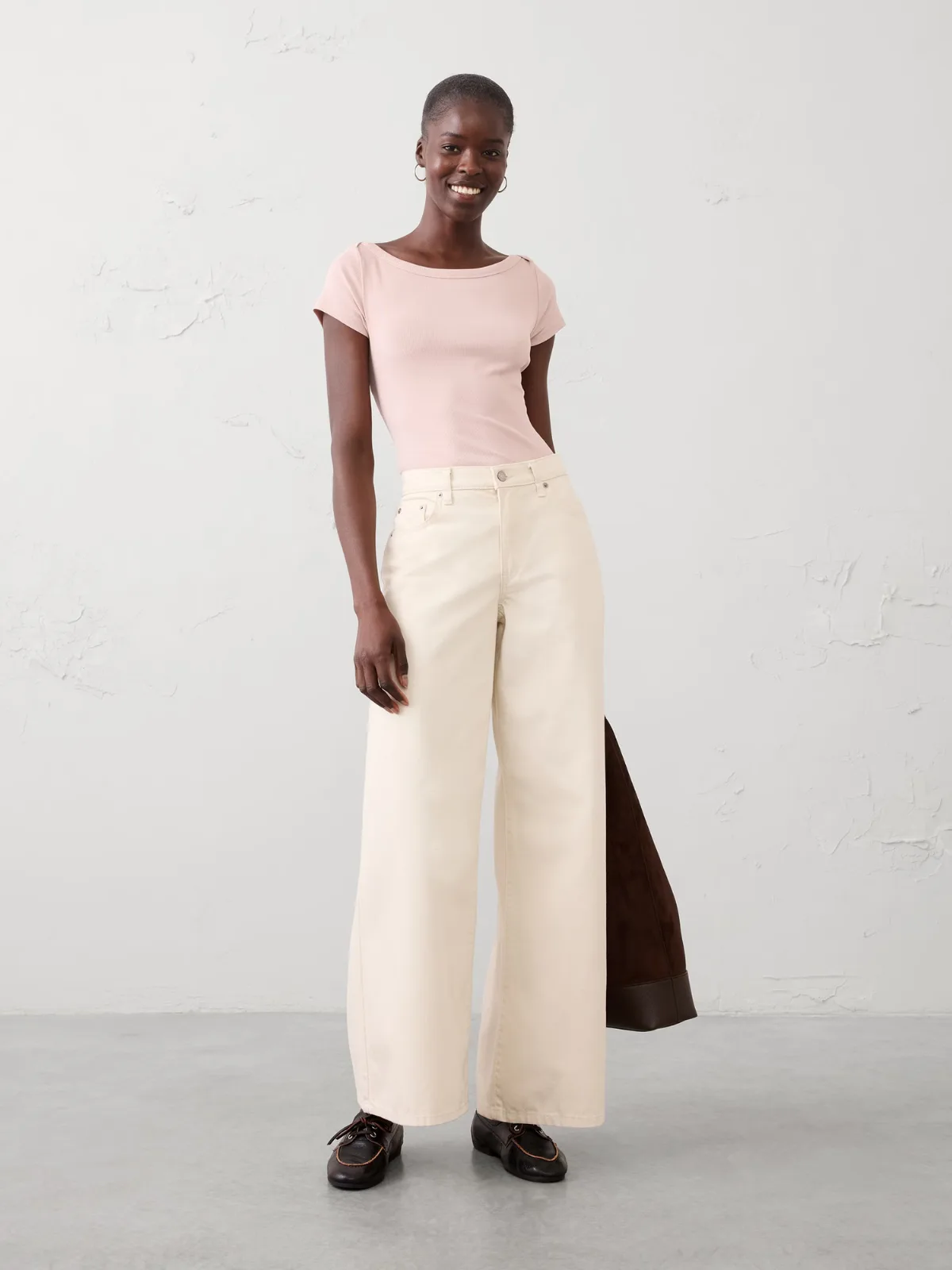 Ribbed Boatneck Top by Banana Republic
