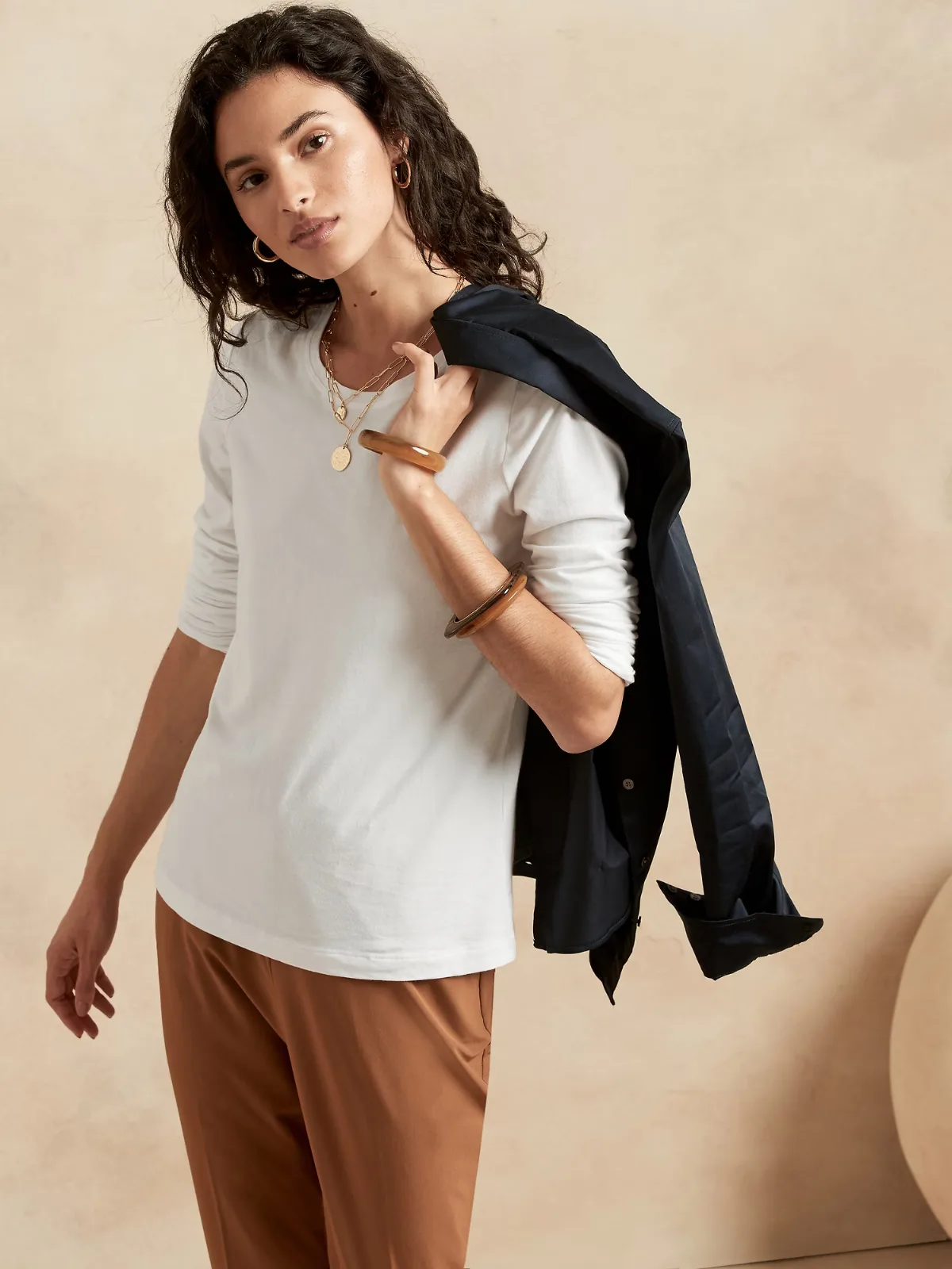 Timeless Long-Sleeve Crew-Neck T-Shirt by Banana Republic