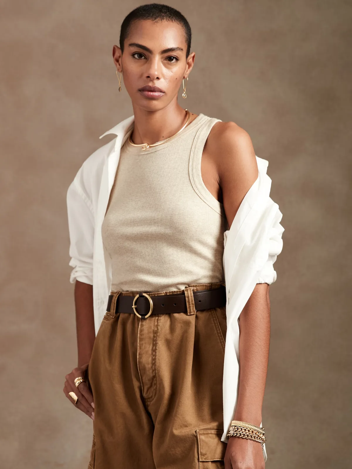 Ribbed Racer Tank by Banana Republic