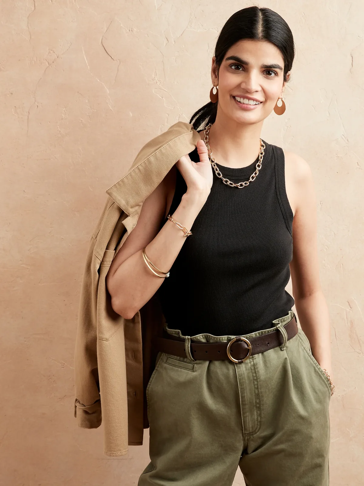 Ribbed Racer Tank by Banana Republic
