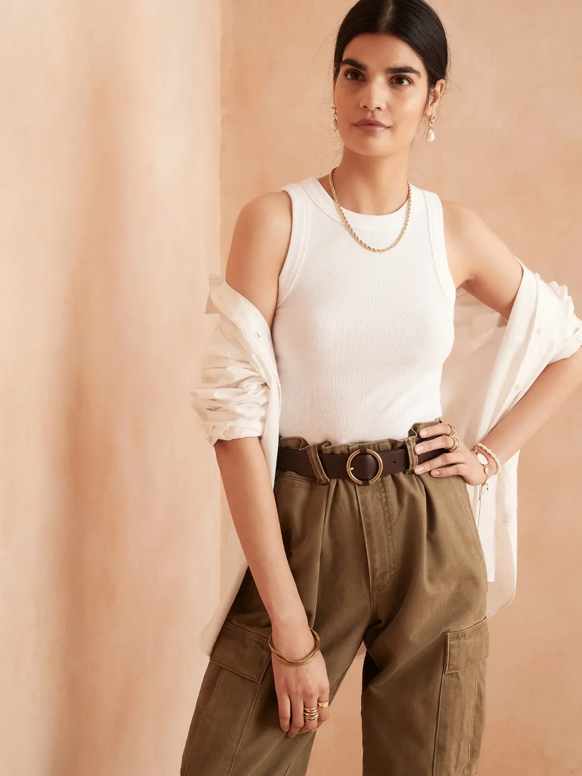 Ribbed Racer Tank by Banana Republic