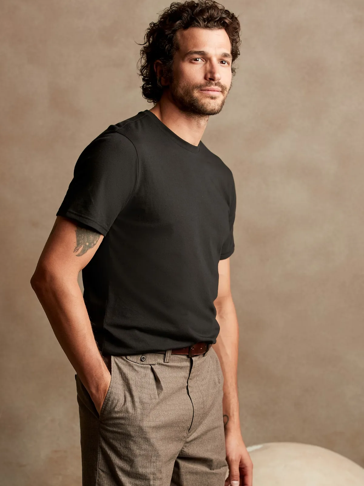 Standard-Fit Premium Wash Crew-Neck T-Shirt by Banana Republic