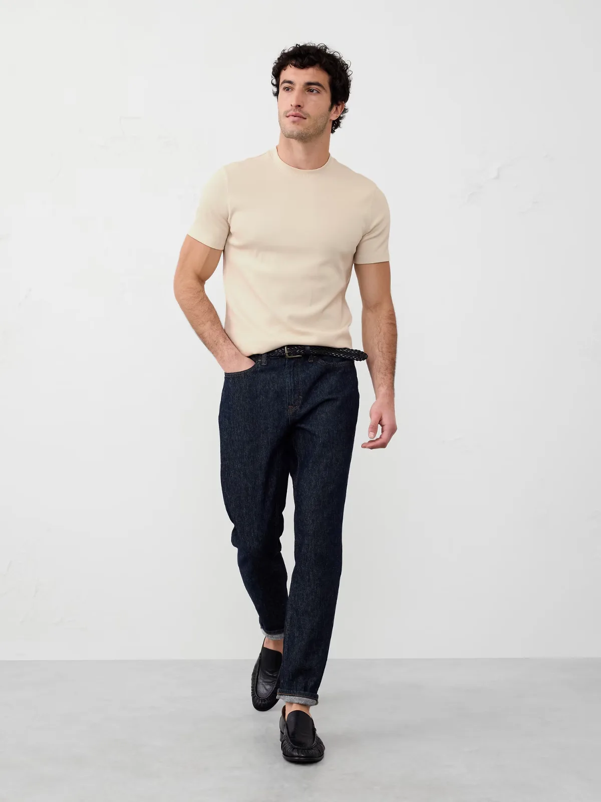 Mini Ribbed Crew-Neck T-Shirt by Banana Republic