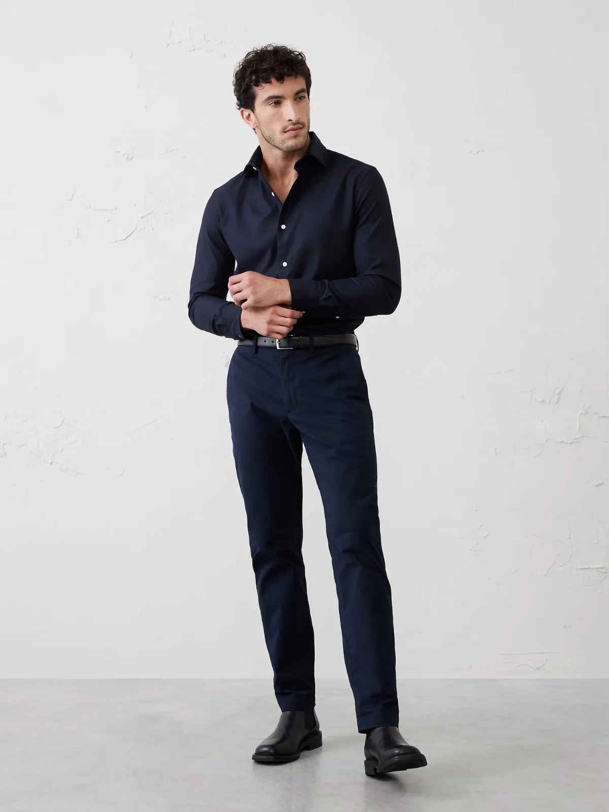 Slim-Fit Dobby Dress Shirt by Banana Republic
