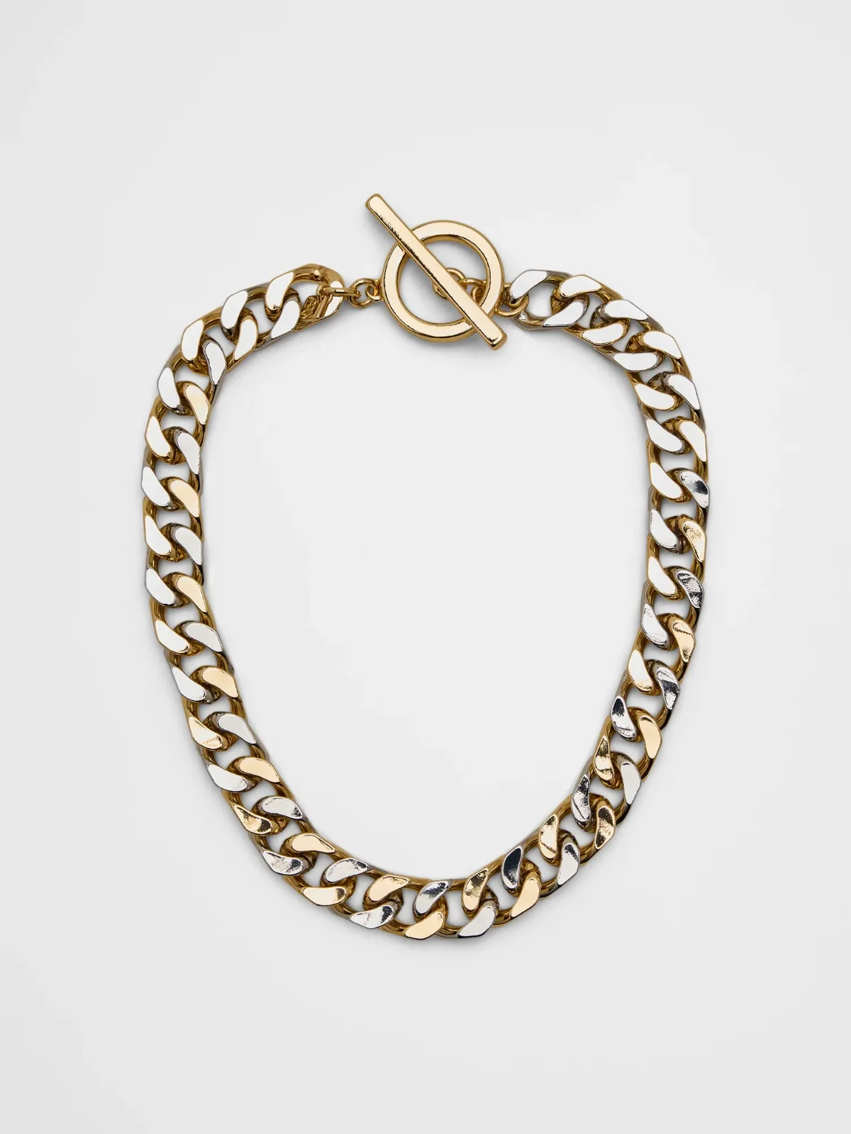 Mixed Metal Curb Chain Toggle Necklace by Banana Republic