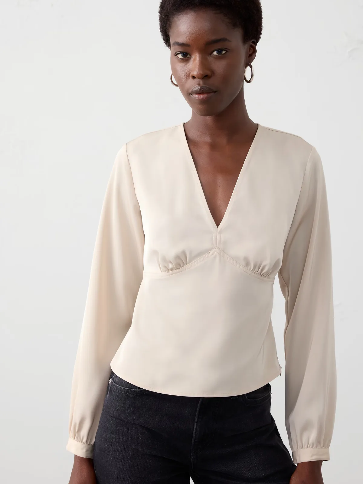 Silky V-Neck Top
