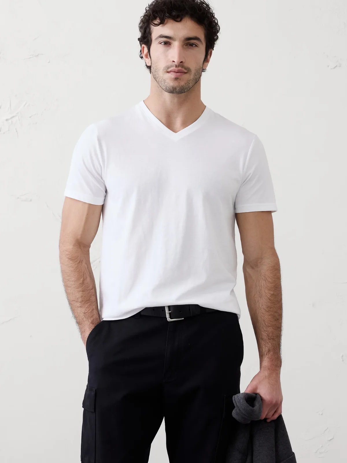 Standard-Fit Premium Wash V-Neck Shirt by Banana Republic