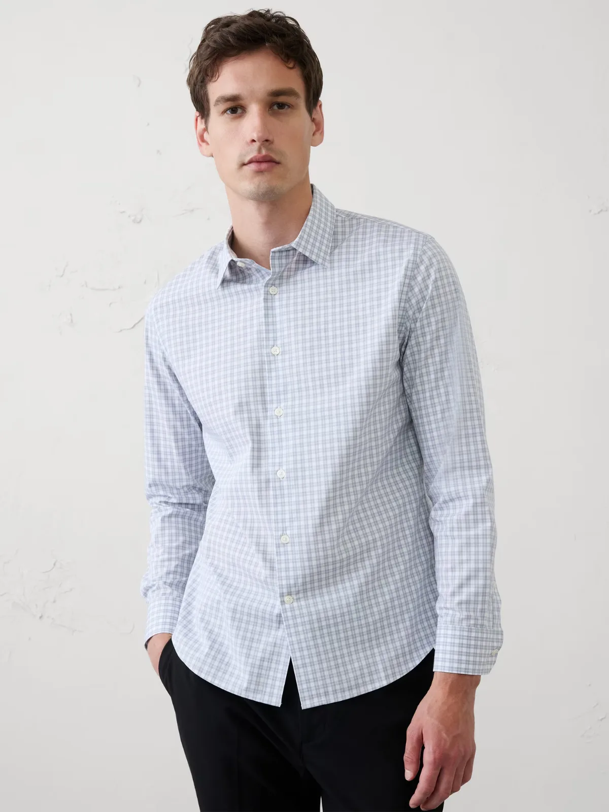 Slim-Fit Untucked Dress Shirt