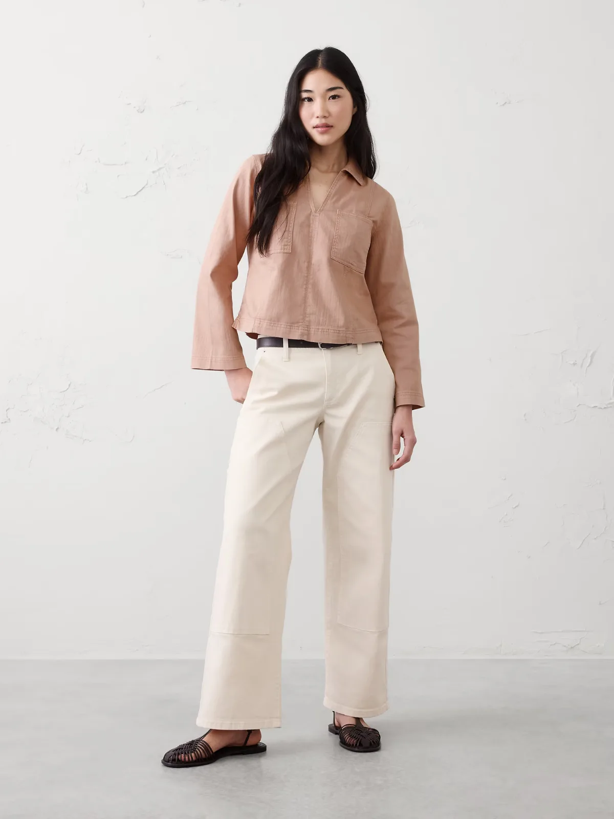 Chambray Popover Top by Banana Republic