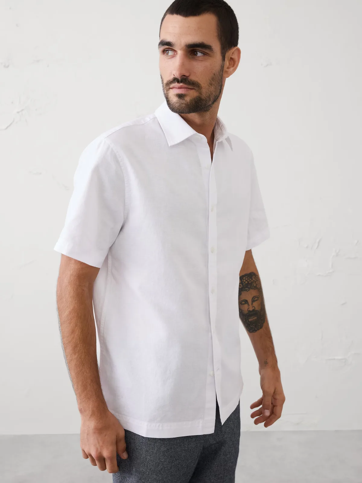 Standard-Fit Linen-Blend Shirt by Banana Republic