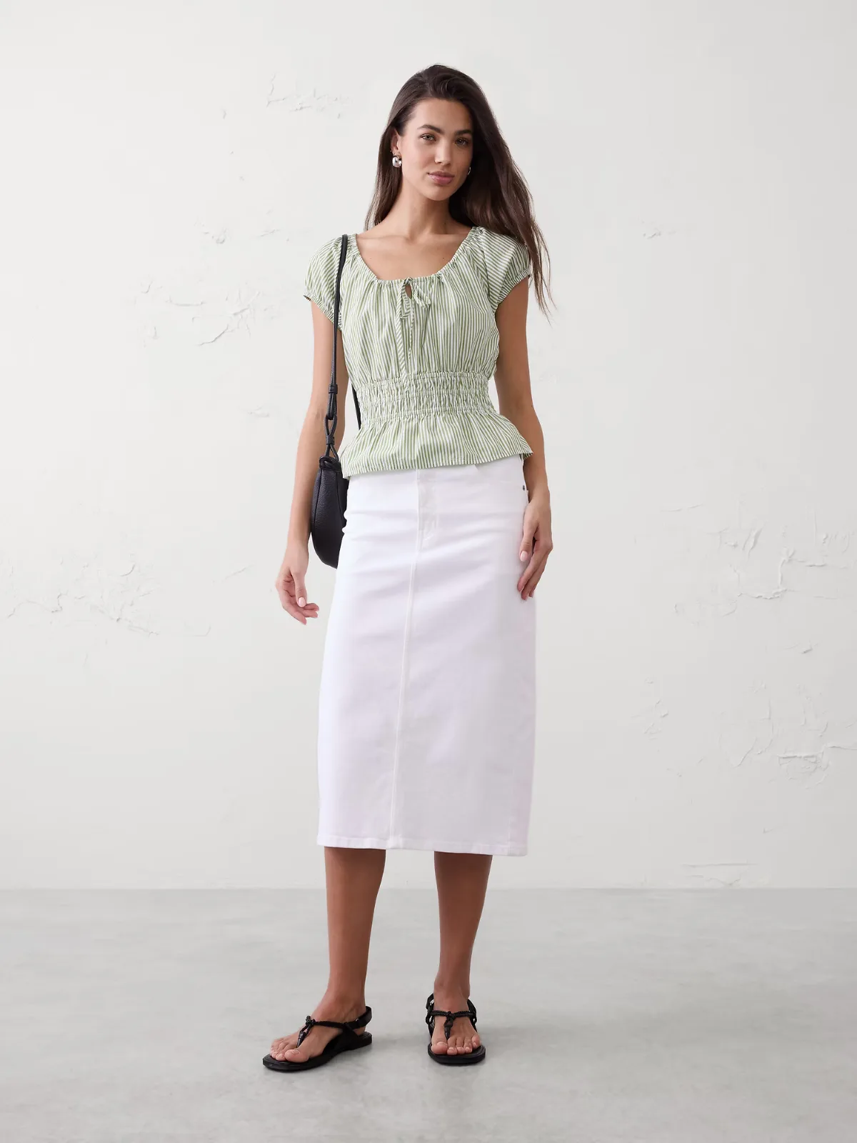 Elastic Scoop-Neck Top by Banana Republic