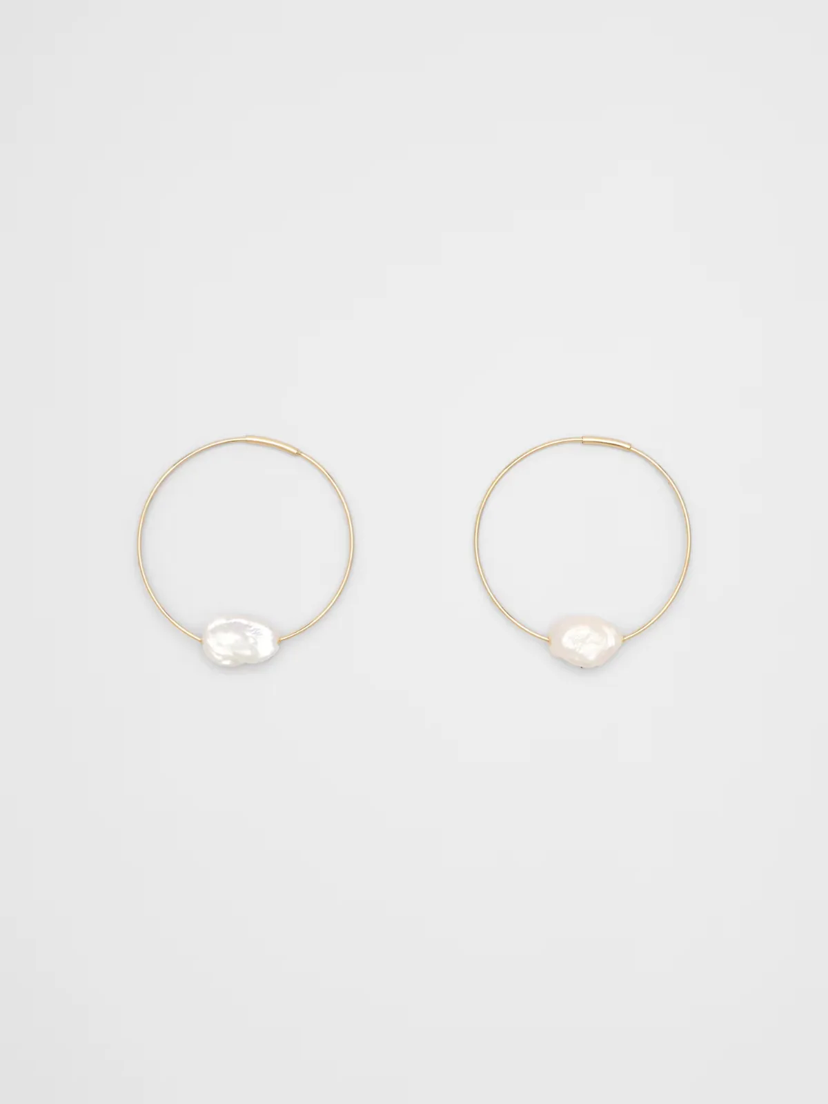 Pearl Wire Hoop Earrings by Banana Republic