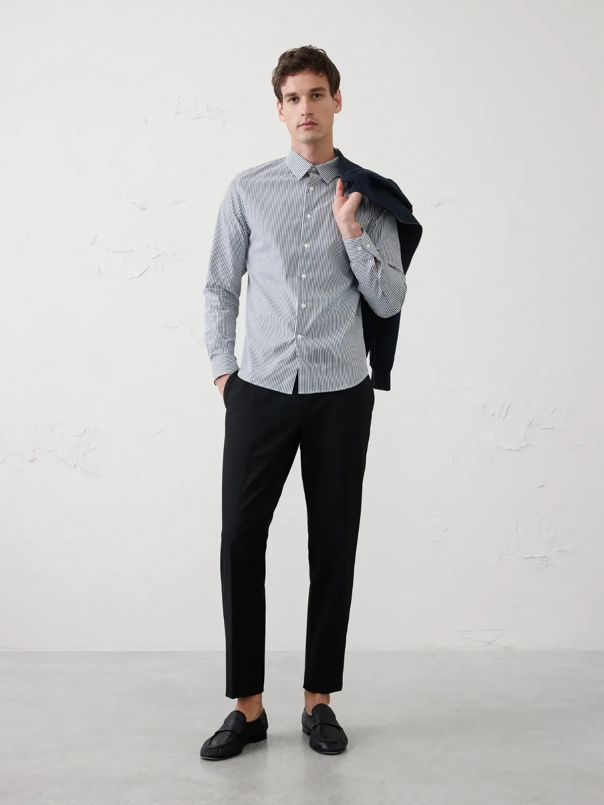 Slim-Fit Untucked Dress Shirt by Banana Republic