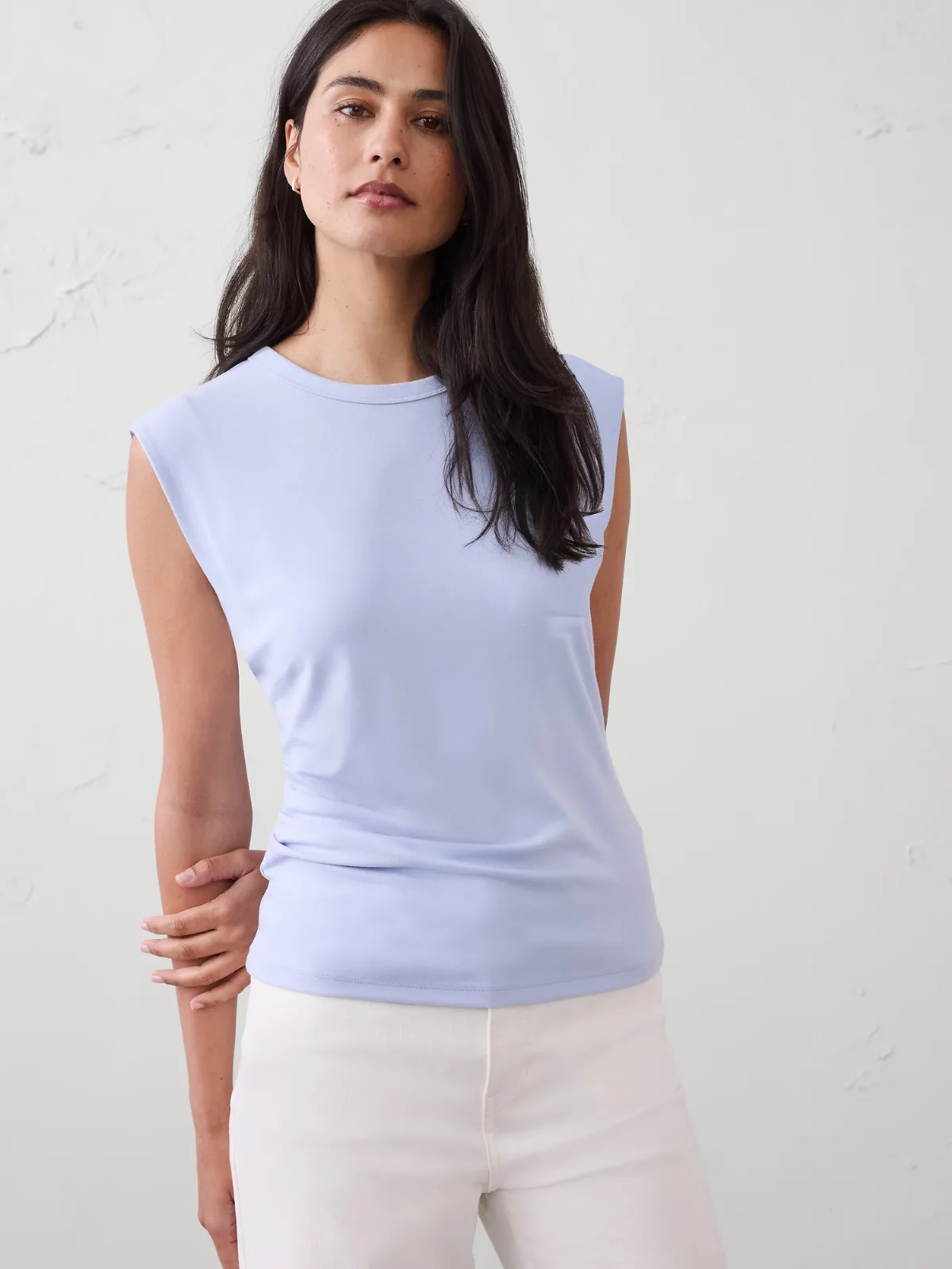 Soft Knit Side-Shirred Top