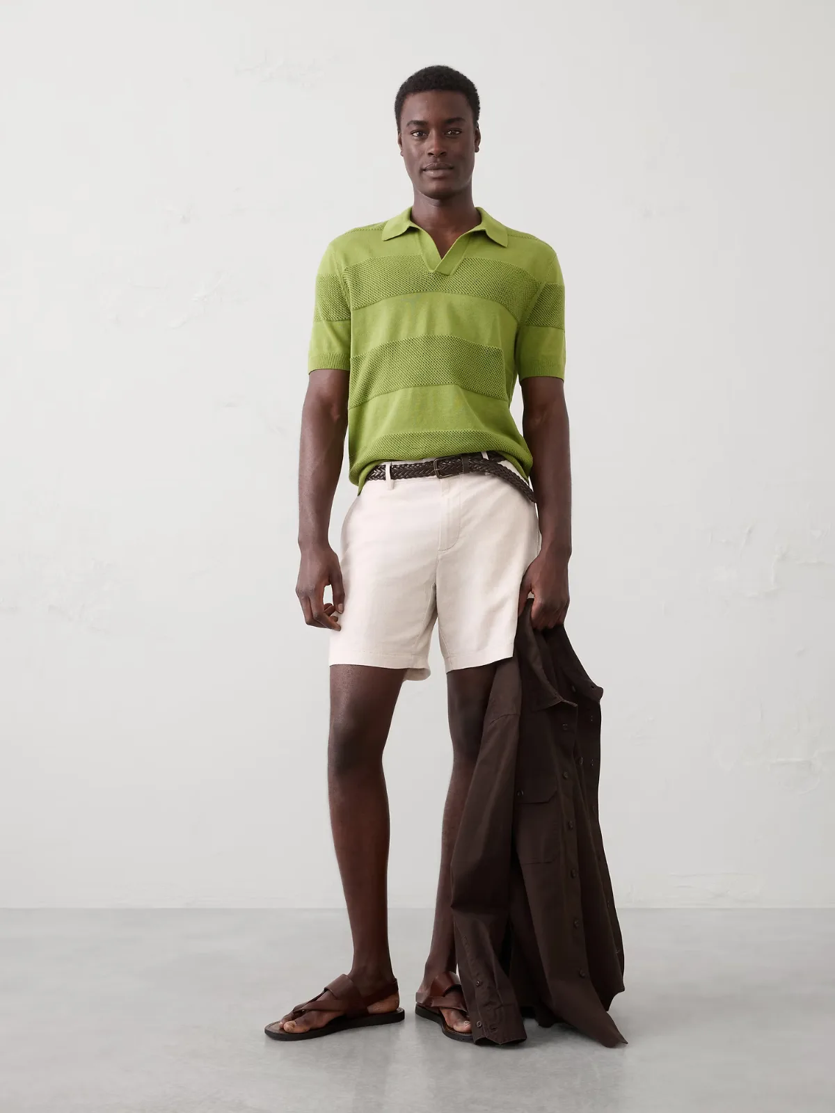 Mesh Striped Sweater Polo by Banana Republic