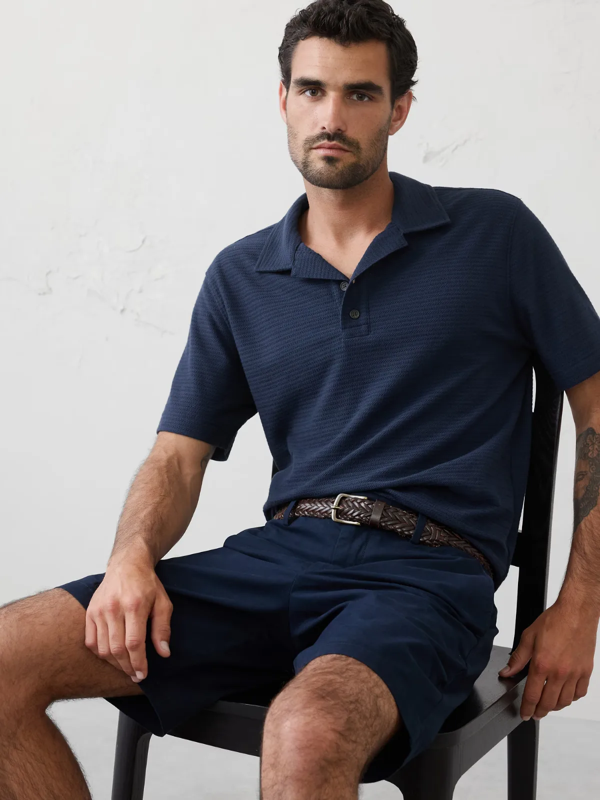 Standard-Fit Textured Polo by Banana Republic