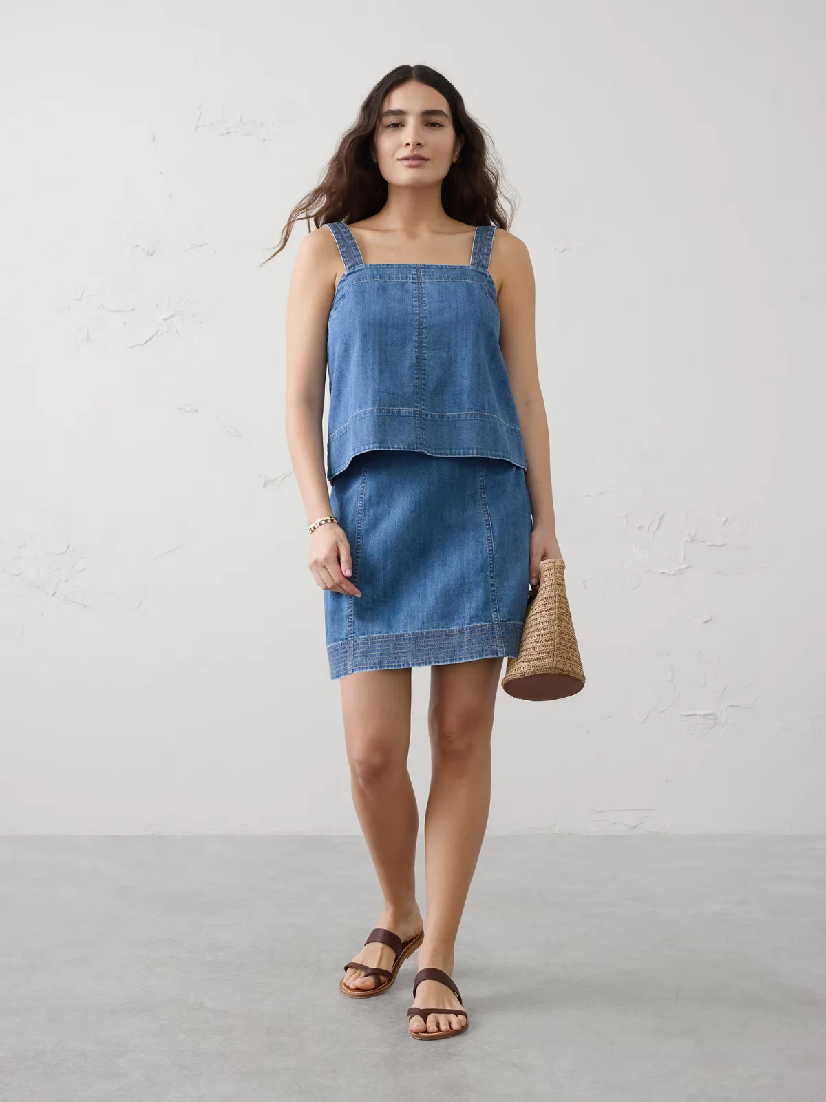 Denim Trapunto Tank by Banana Republic
