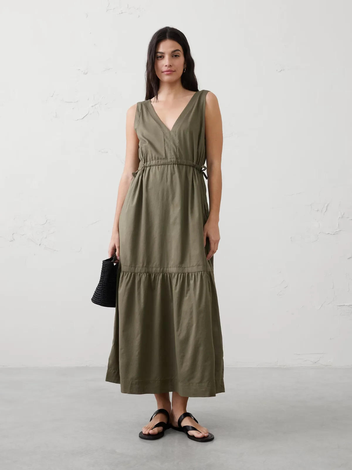 Voile Side-Tie Maxi Dress