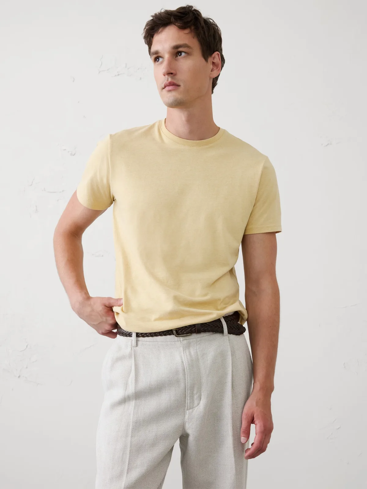 Standard-Fit Premium Wash Crew-Neck T-Shirt by Banana Republic