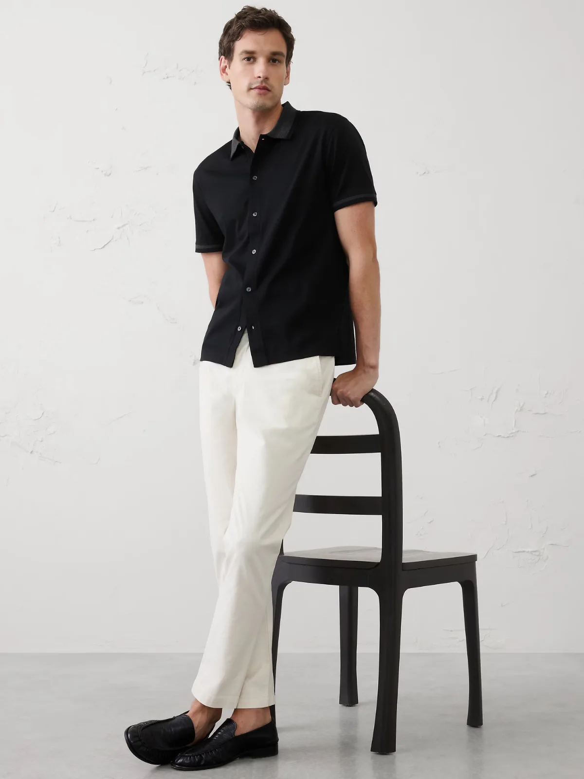 Slim-Fit Luxe Touch Button-Down Polo by Banana Republic