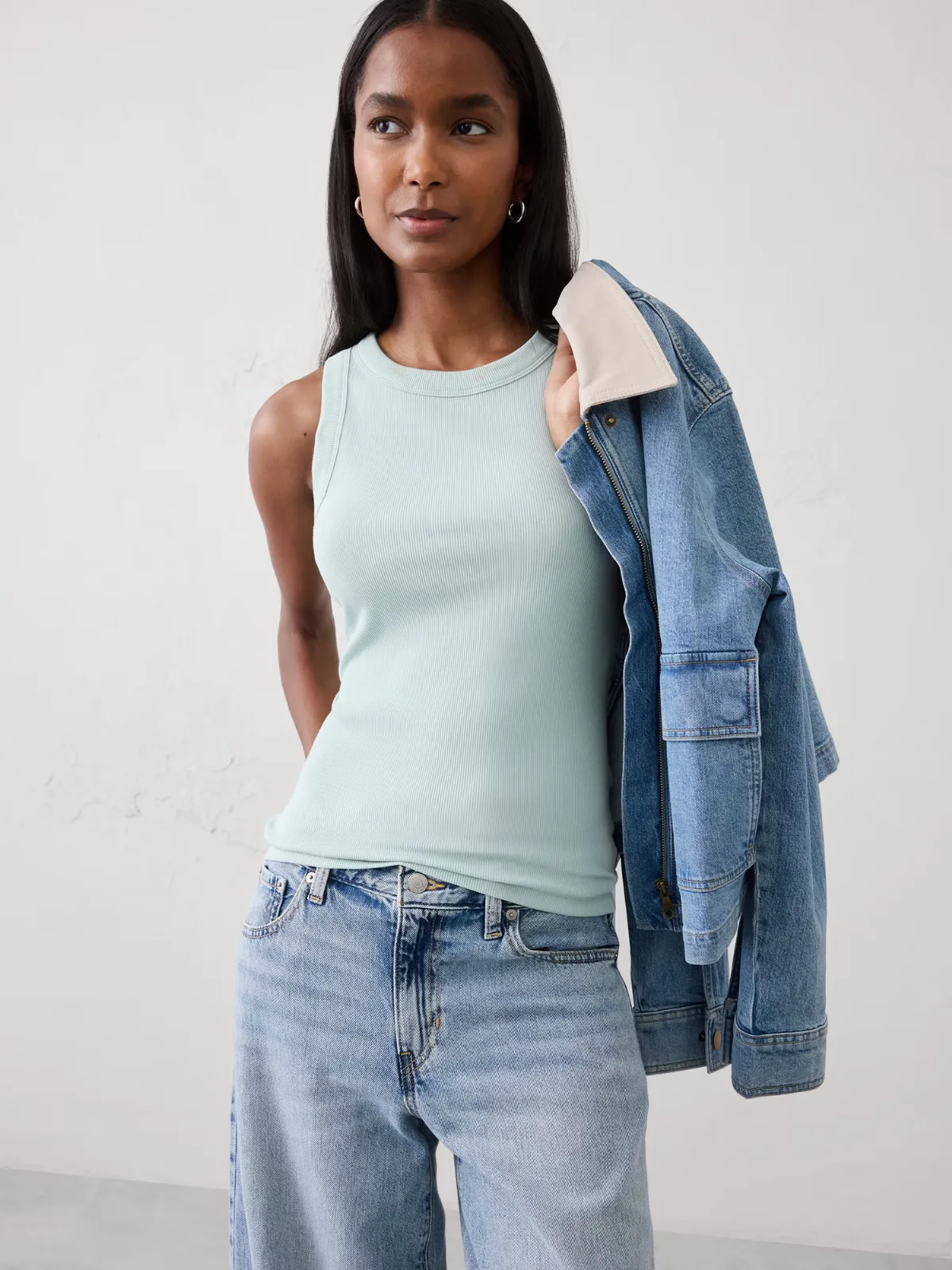 Ribbed Racer Tank by Banana Republic