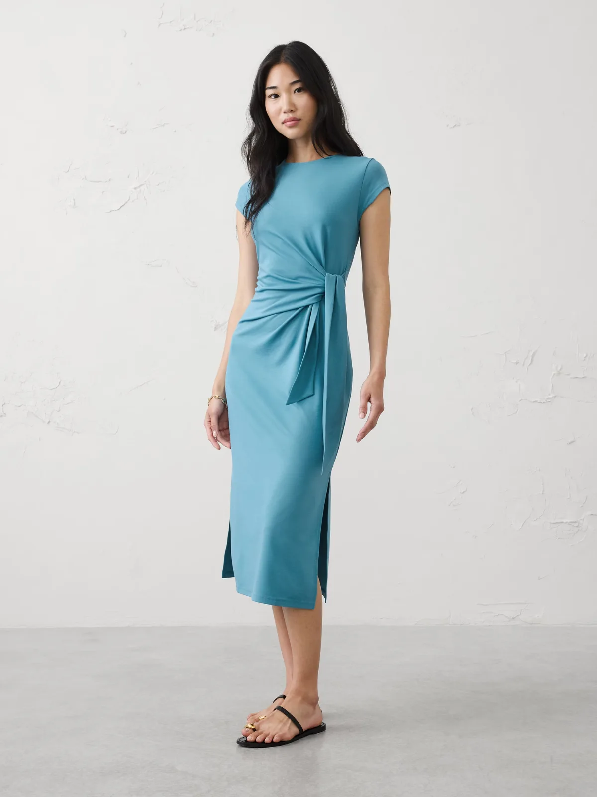 Side-Tie Knit Midi Dress by Banana Republic