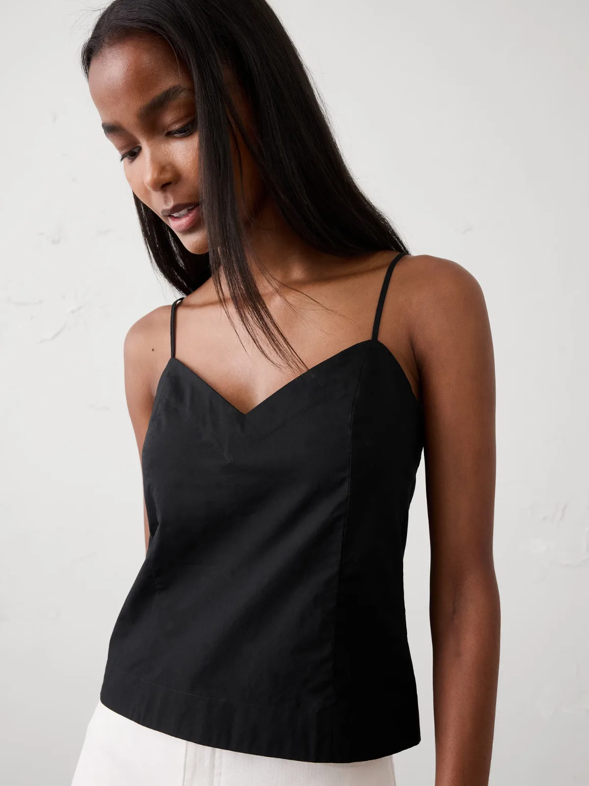 Pleated Swing Cropped Top by Banana Republic