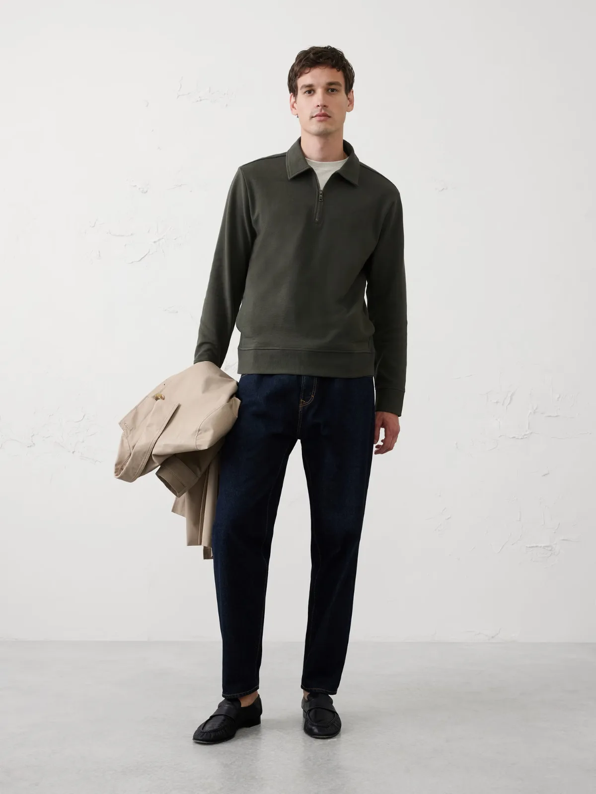Ottoman Quarter-Zip Pullover Polo by Banana Republic