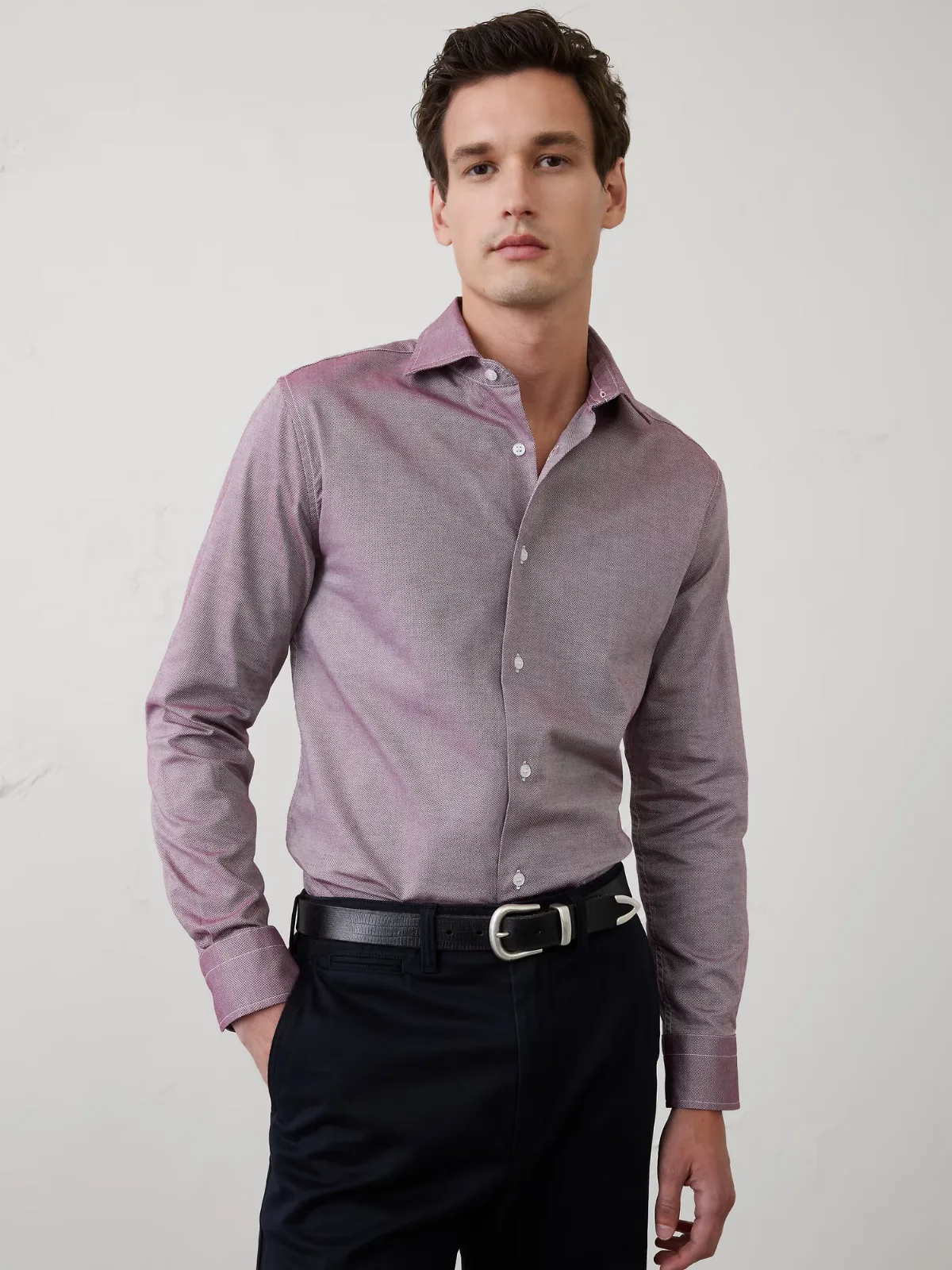 Slim-Fit Dobby Dress Shirt by Banana Republic
