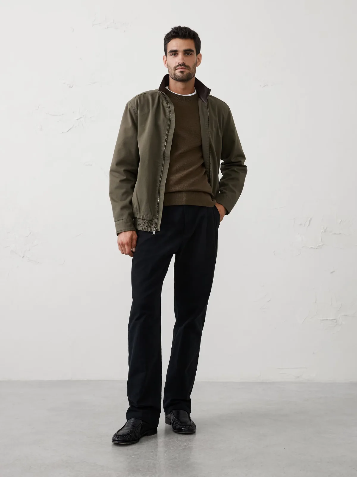 Peached Cotton Zip Jacket