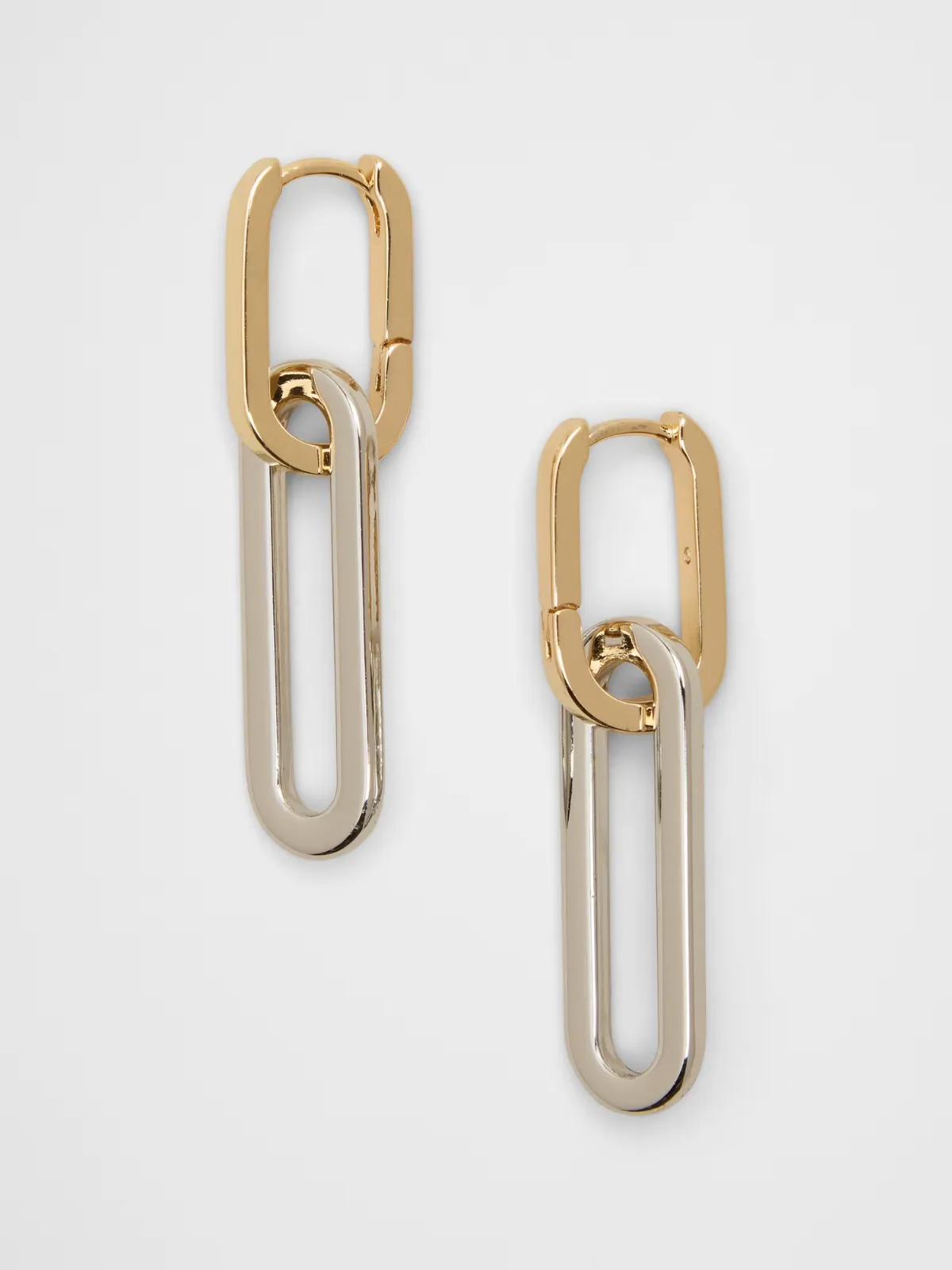 Mixed Metal Paperclip Drop Earrings