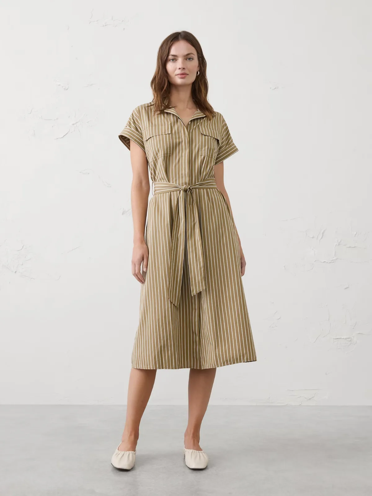 Poplin Utility Midi Shirtdress