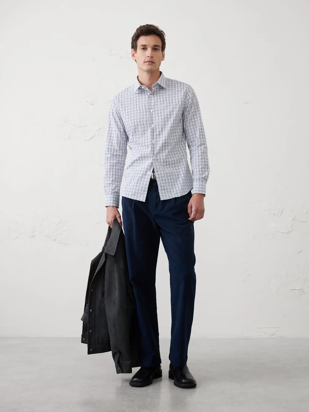 Slim-Fit Untucked Dress Shirt by Banana Republic