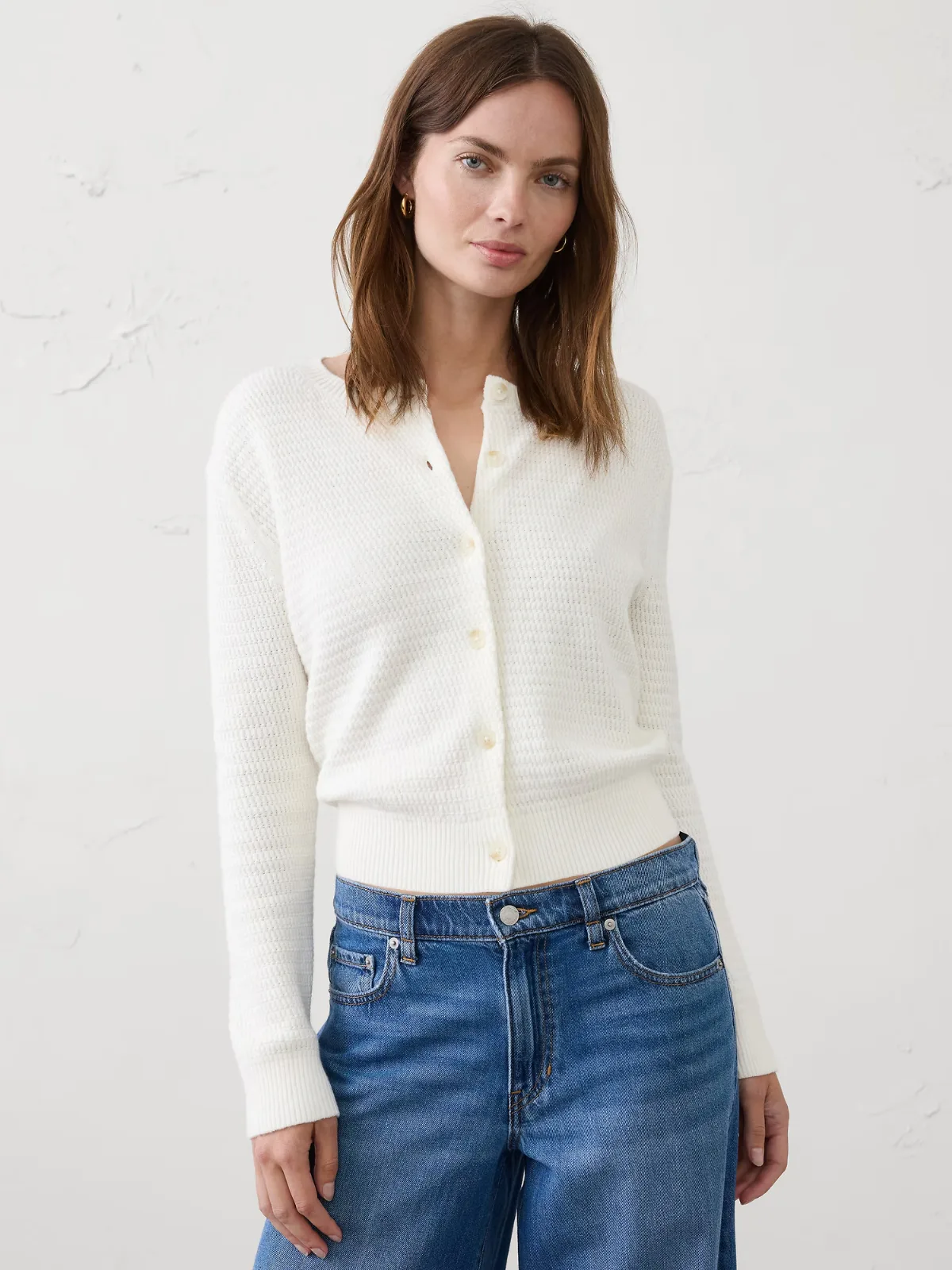 Textured Cardigan Sweater