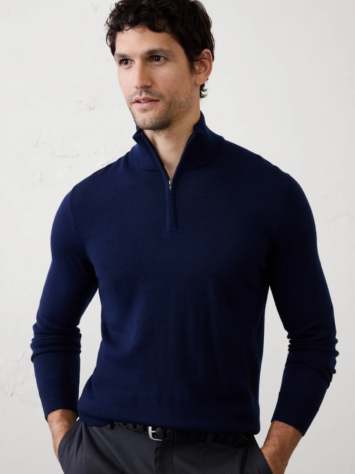 Merino Wool Quarter-Zip Sweater by Banana Republic