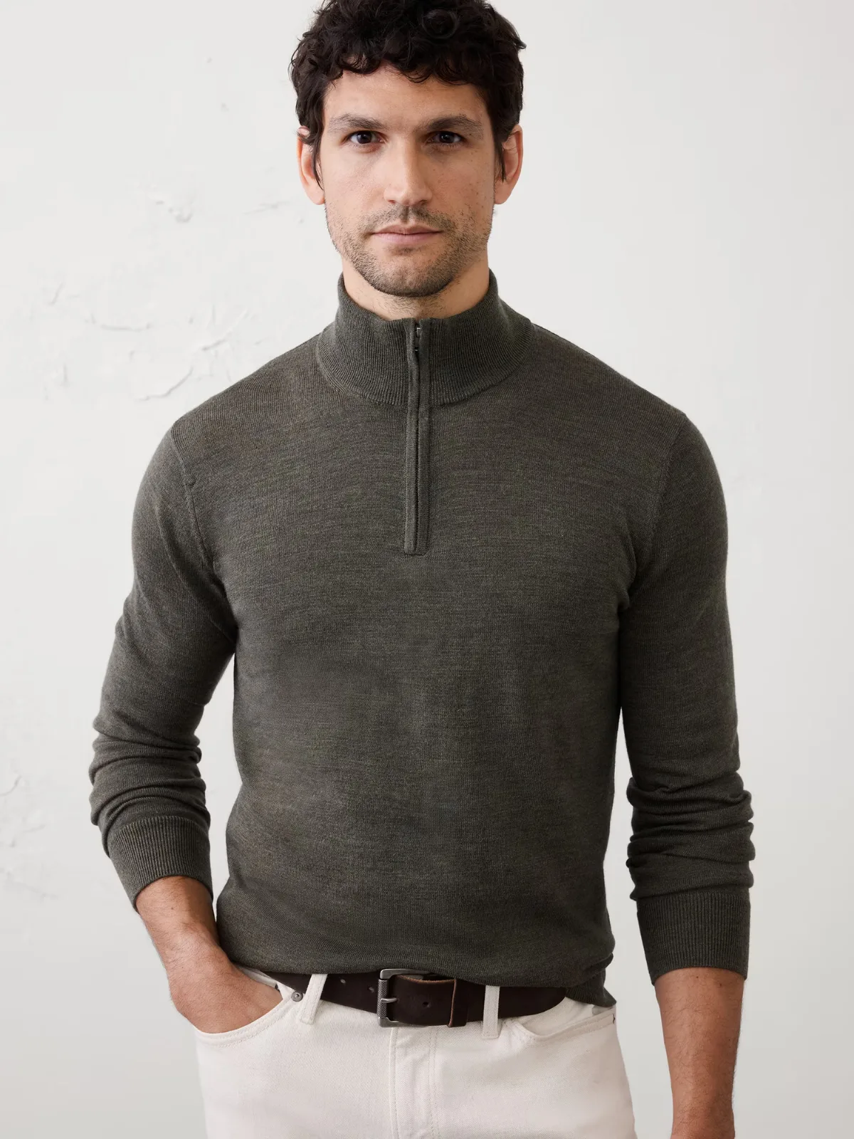 Merino Wool Quarter-Zip Sweater by Banana Republic