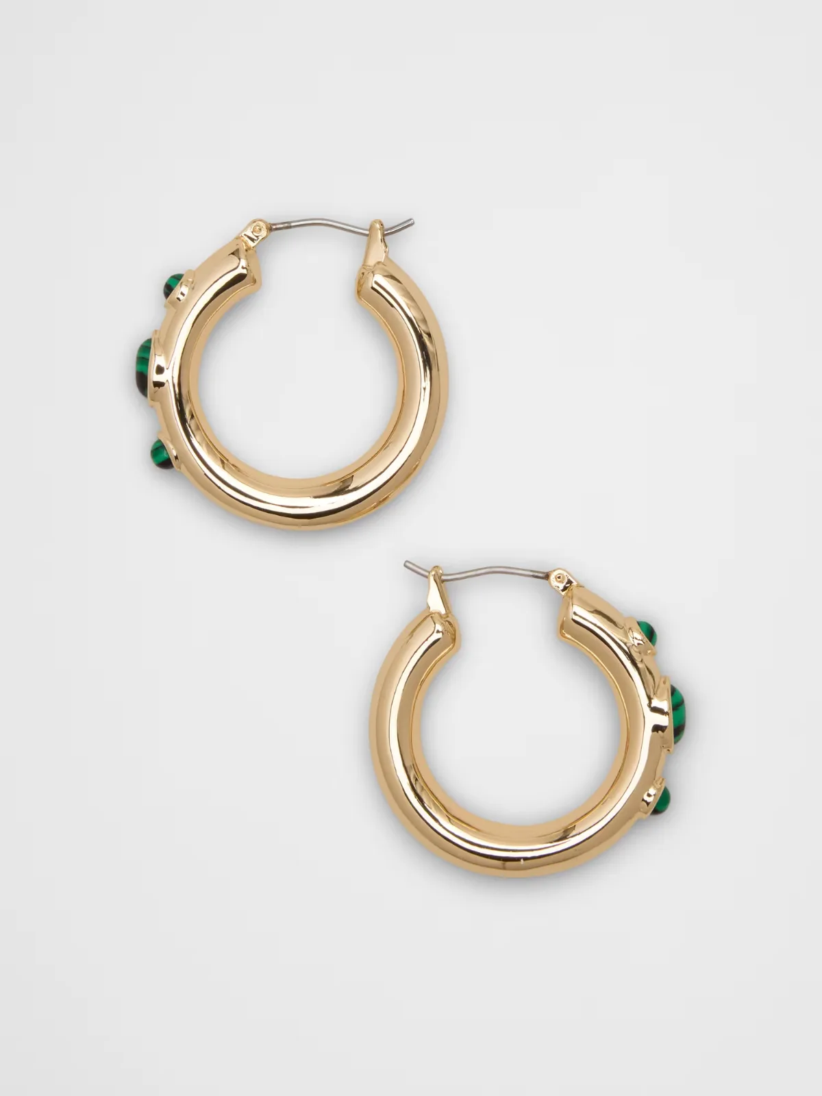 Multi-Stone Hoop Earrings