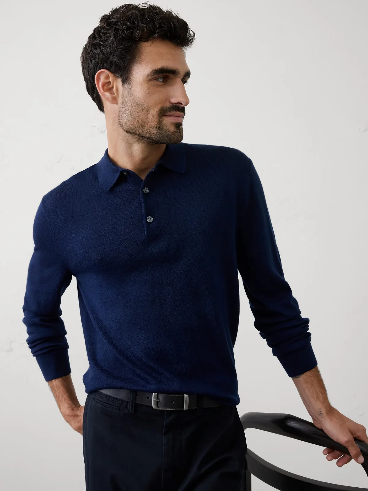 Merino Wool Polo Sweater by Banana Republic