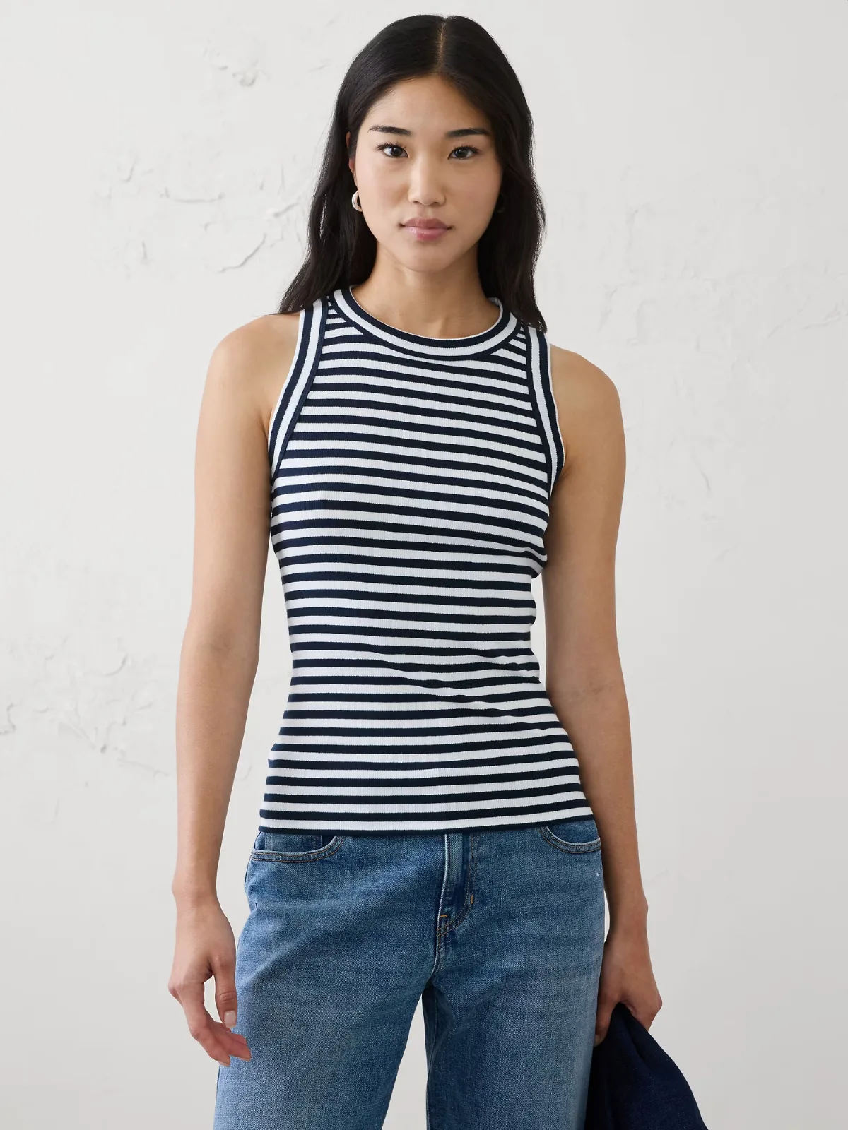 Ribbed Racer Tank by Banana Republic