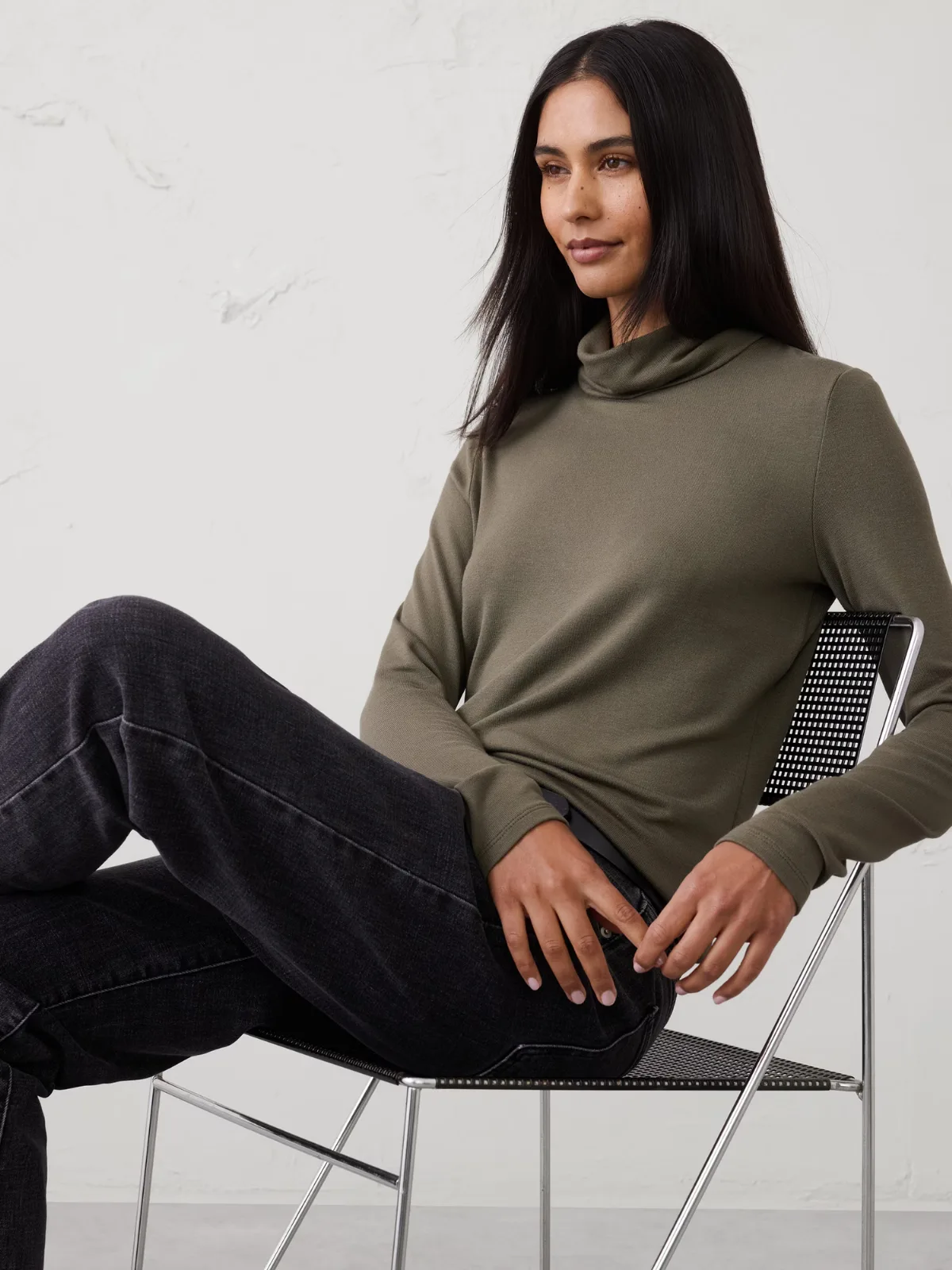Soft Luxe Turtleneck Top by Banana Republic