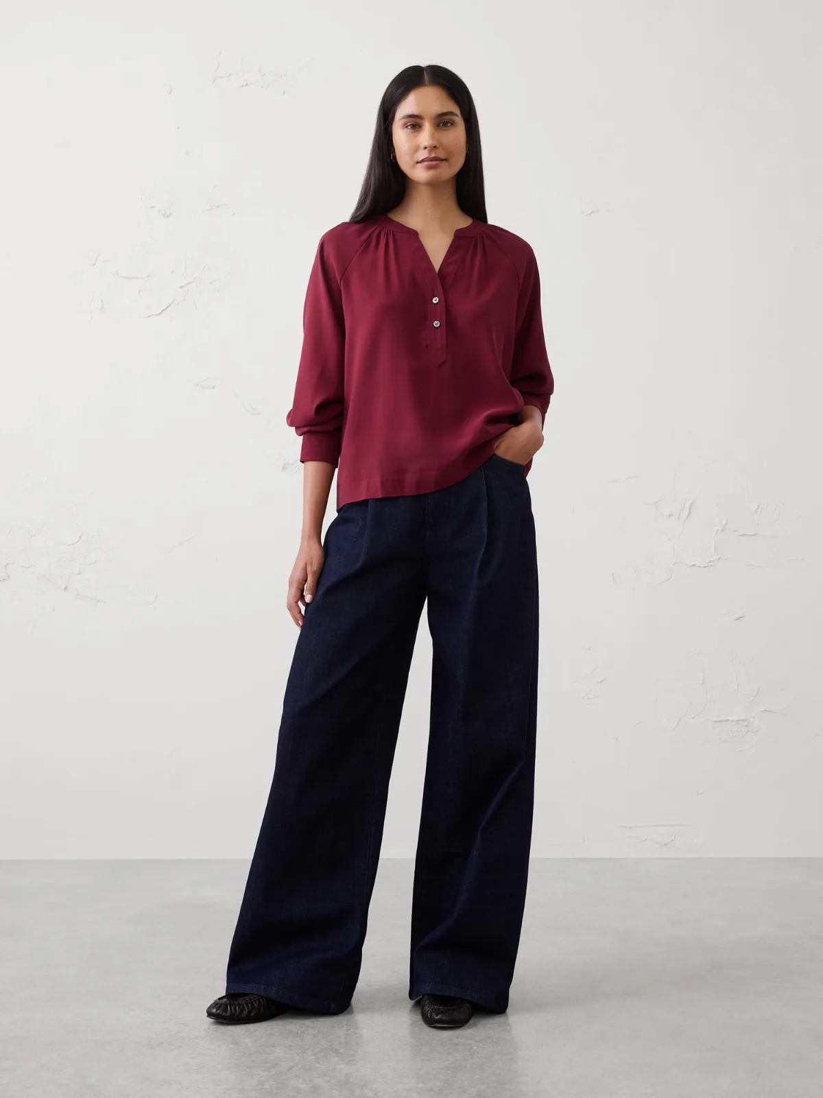 Trapunto Stitch Blouse by Banana Republic