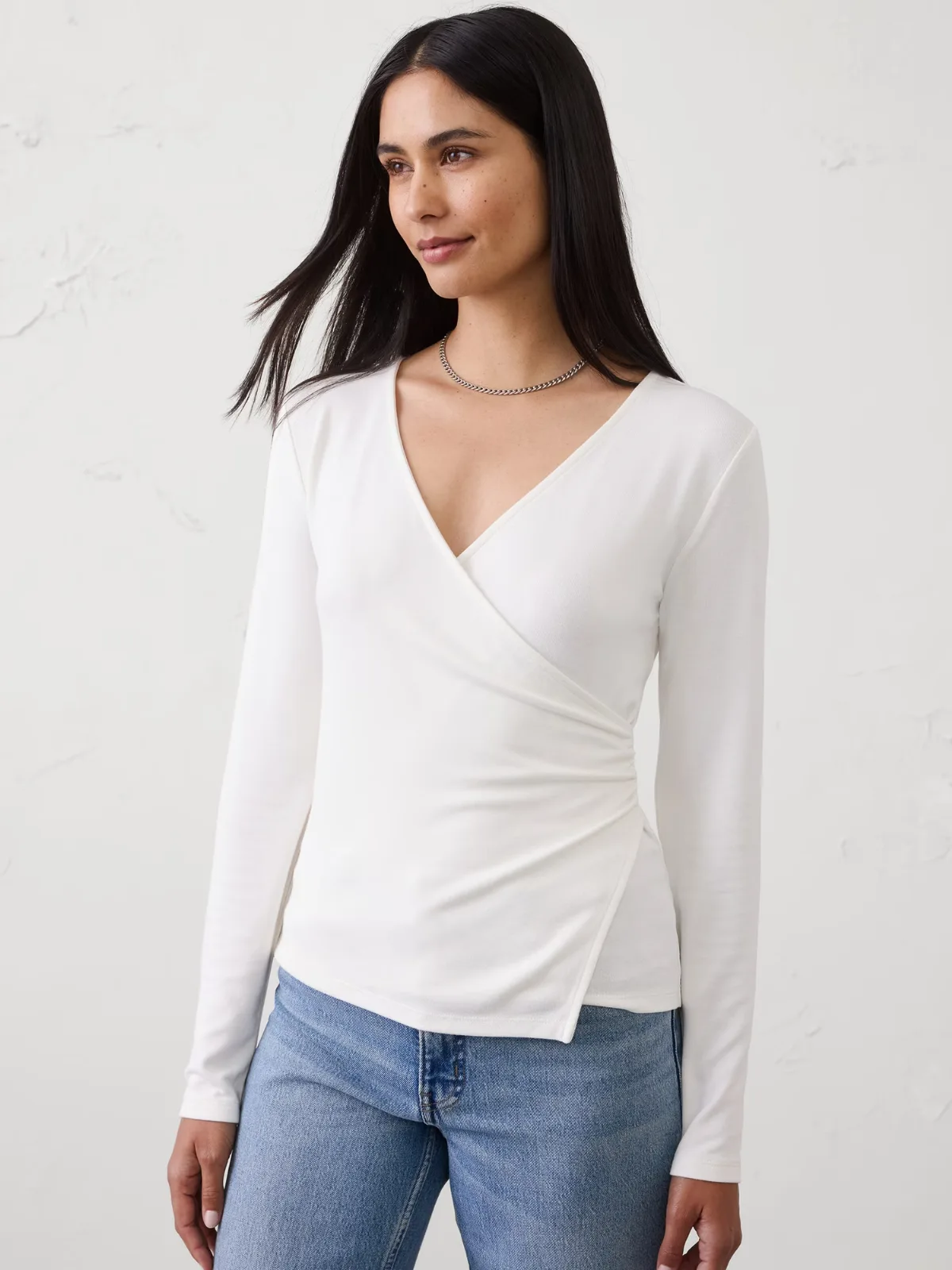 Soft Luxe Wrap Top by Banana Republic