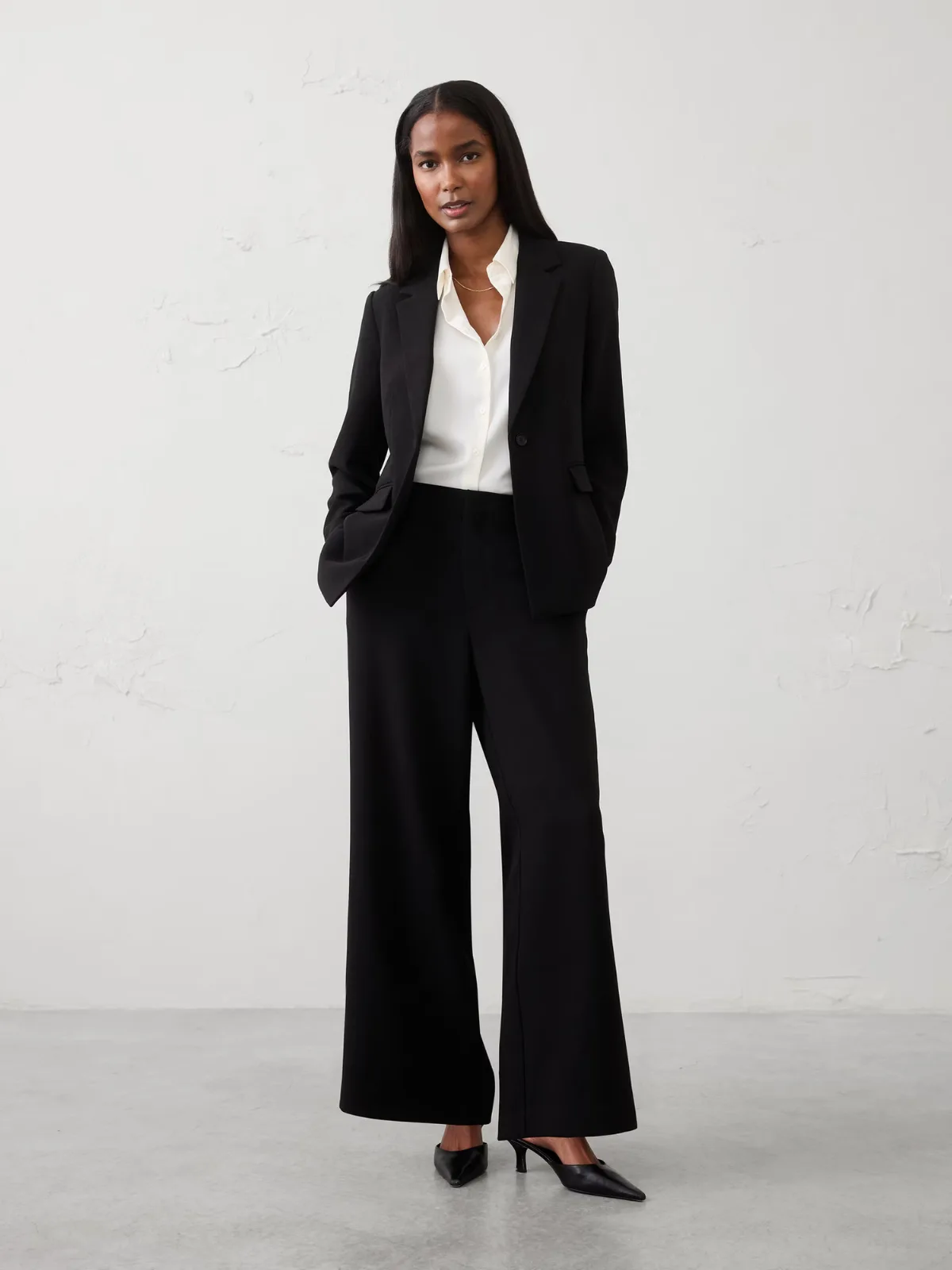 Crepe Long Blazer by Banana Republic
