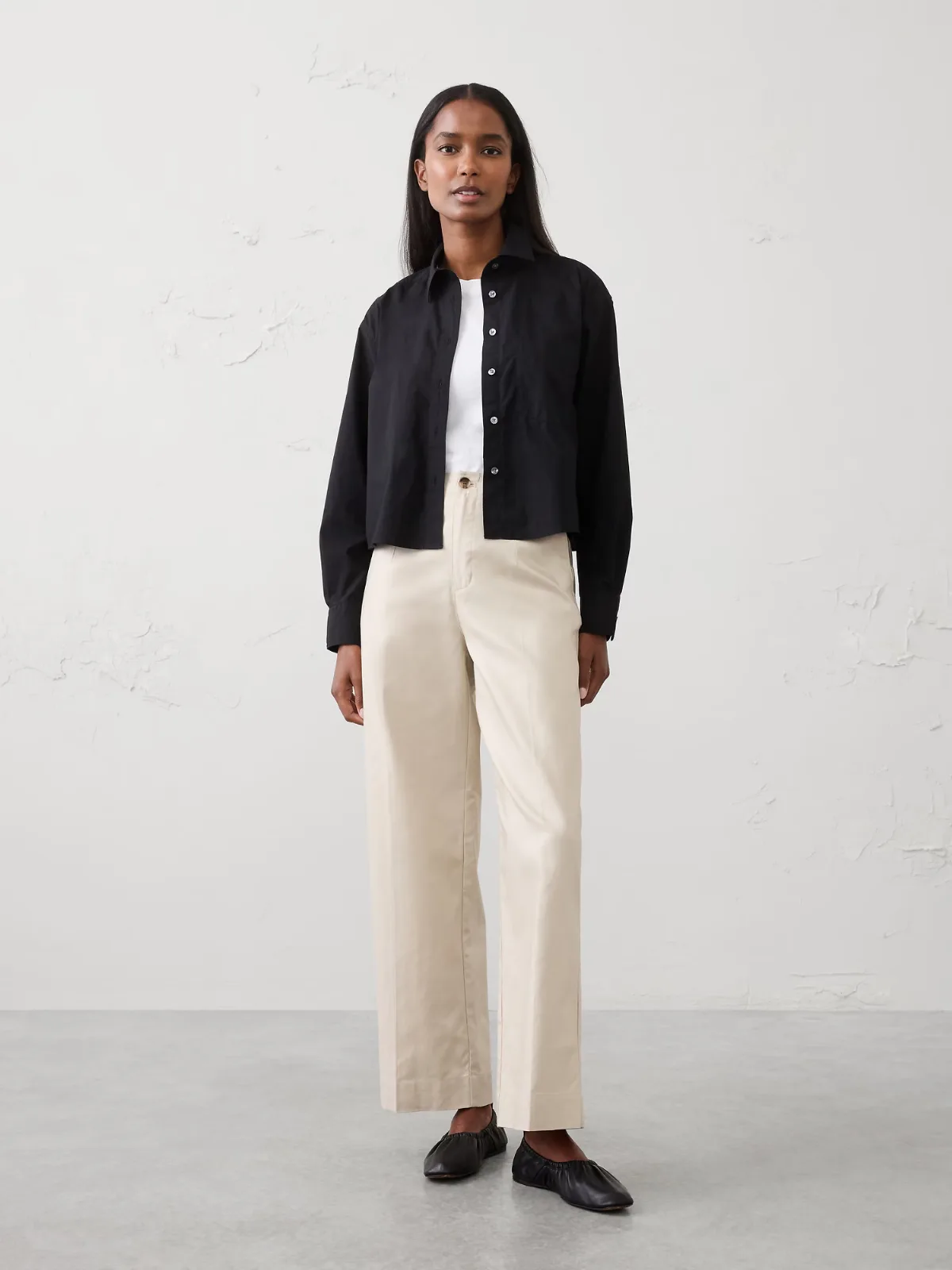 Cotton Cropped Shirt by Banana Republic