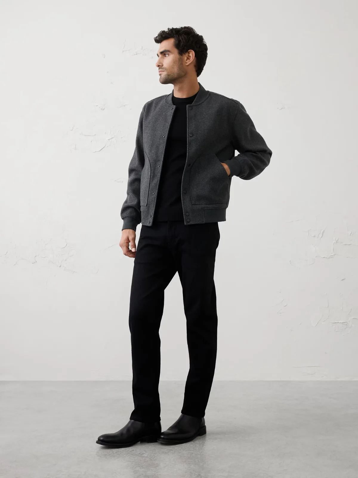 Knit Melton Bomber by Banana Republic