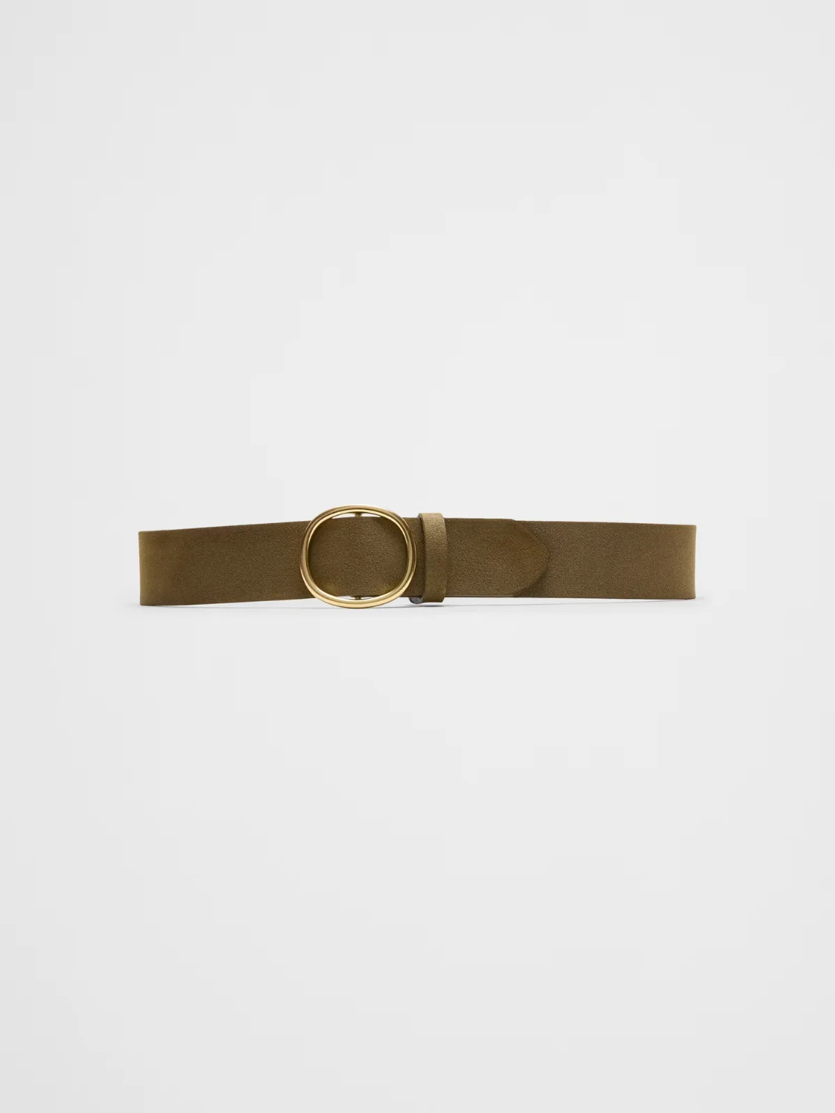 Wide Vegan Oval Buckle Belt