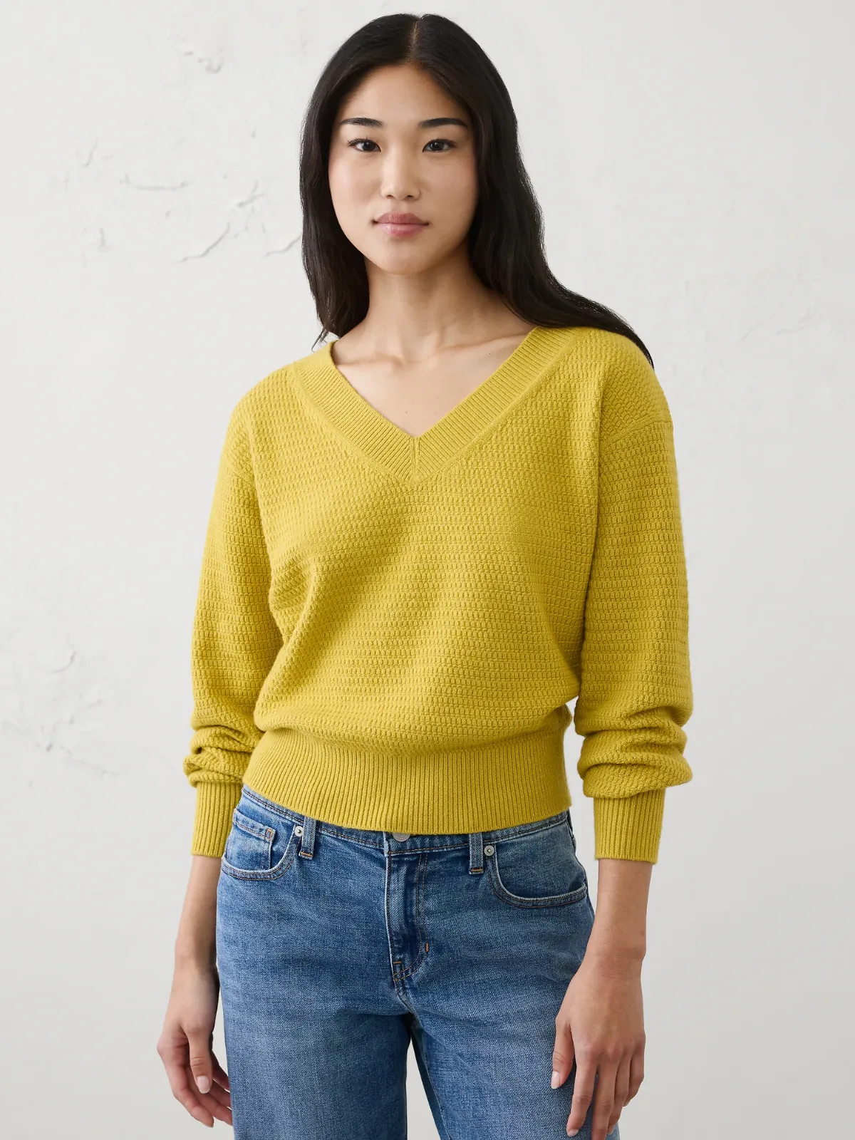 Texture V-Neck Sweater by Banana Republic