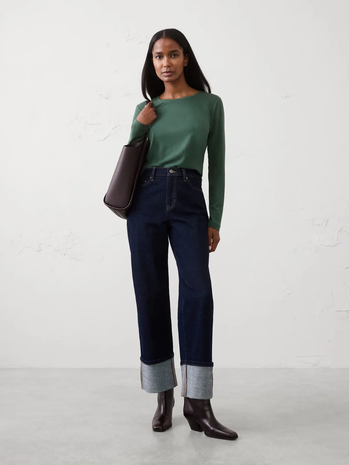 Timeless Long-Sleeve Crew-Neck T-Shirt by Banana Republic