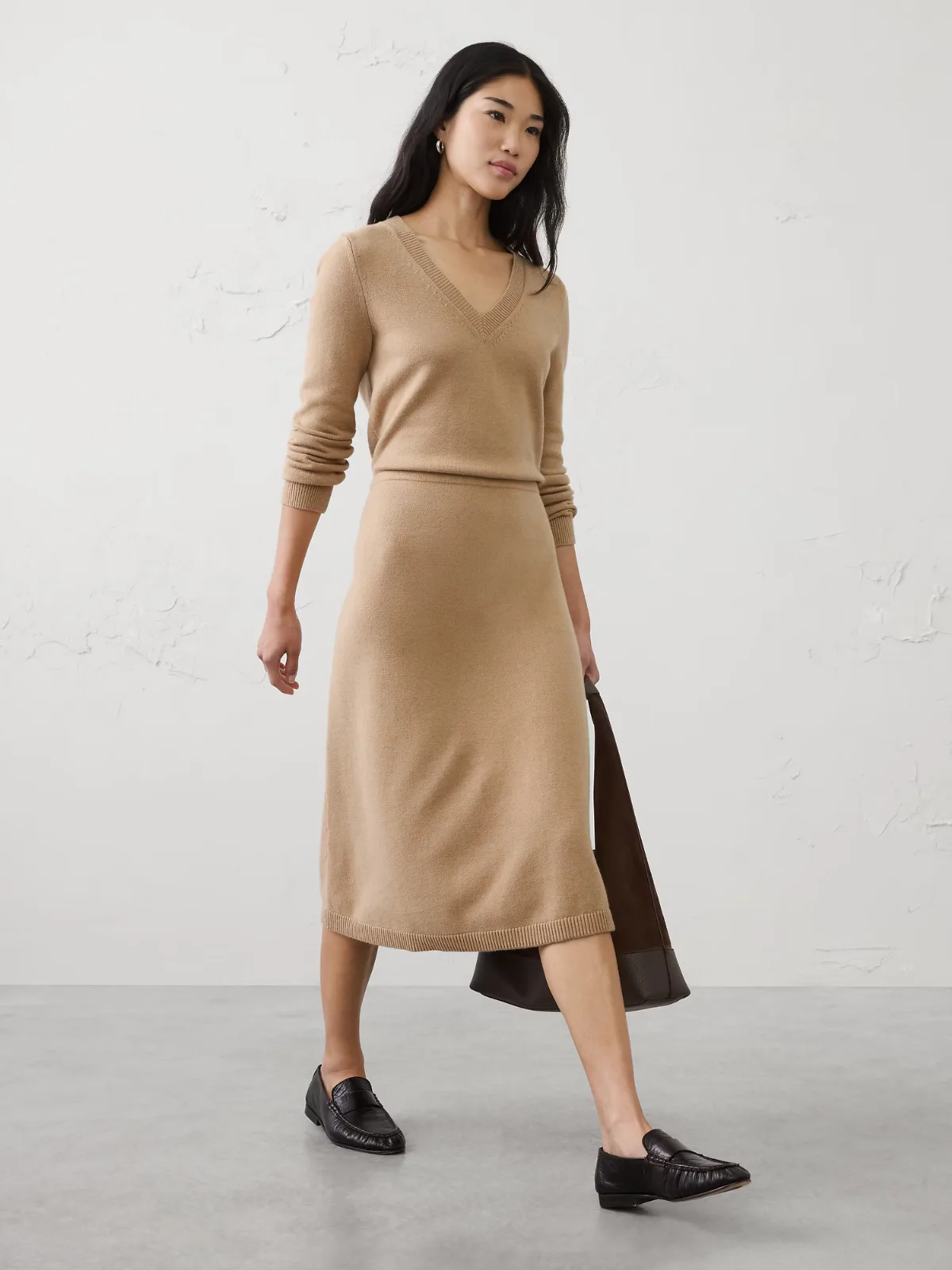 V-Neck Sweater Midi Dress by Banana Republic